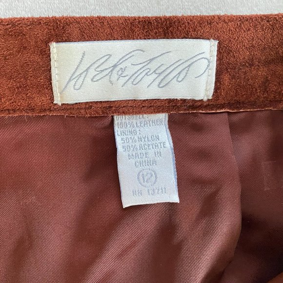 Lord & Taylor Suede Pants Trousers Rust Orange Brown vintage fits size 10-12 - Picture 13 of 14